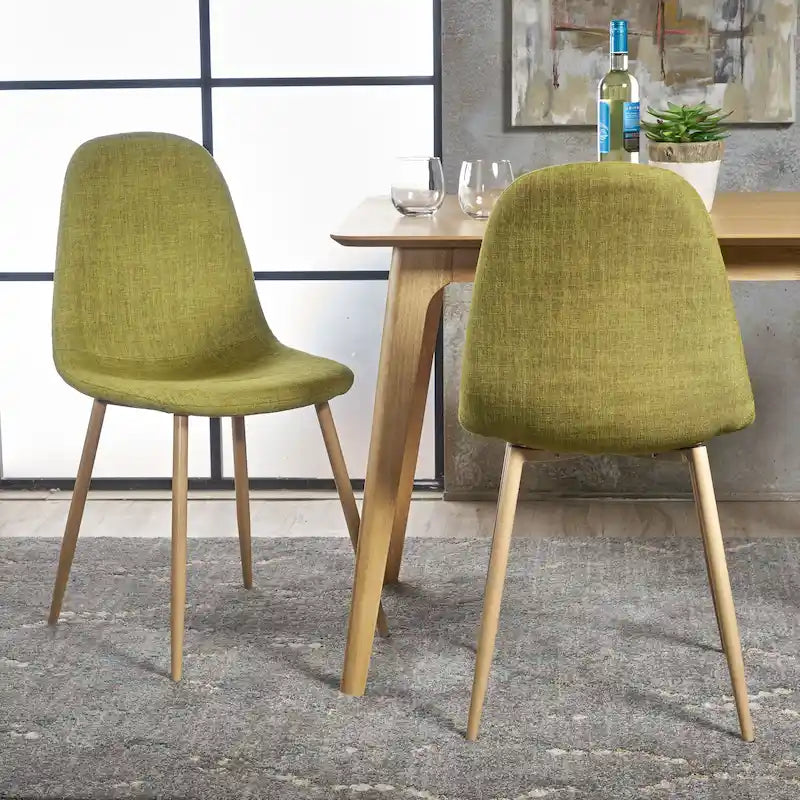 Chaises de salle à manger rembourrées Raina style milieu du siècle (lot de 2) par Christopher Knight Home