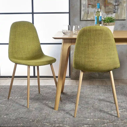 Chaises de salle à manger rembourrées Raina style milieu du siècle (lot de 2) par Christopher Knight Home