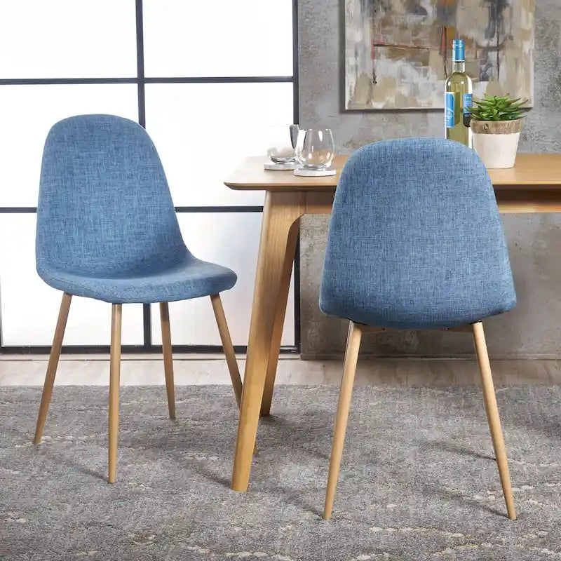 Chaises de salle à manger rembourrées Raina style milieu du siècle (lot de 2) par Christopher Knight Home