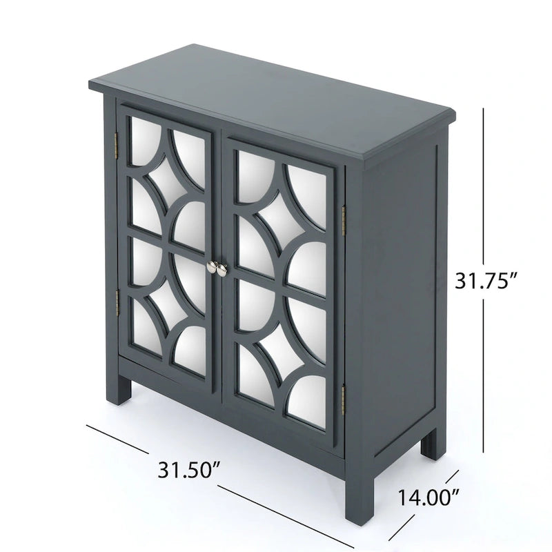 Meuble à double porte en bois de sapin Melora avec accents de miroir par Christopher Knight Home