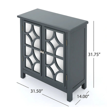 Meuble à double porte en bois de sapin Melora avec accents de miroir par Christopher Knight Home