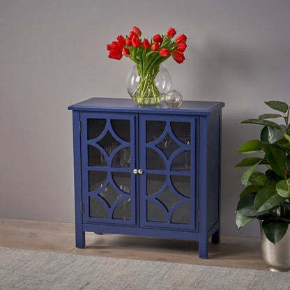 Meuble à double porte en bois de sapin Melora avec accents de miroir par Christopher Knight Home