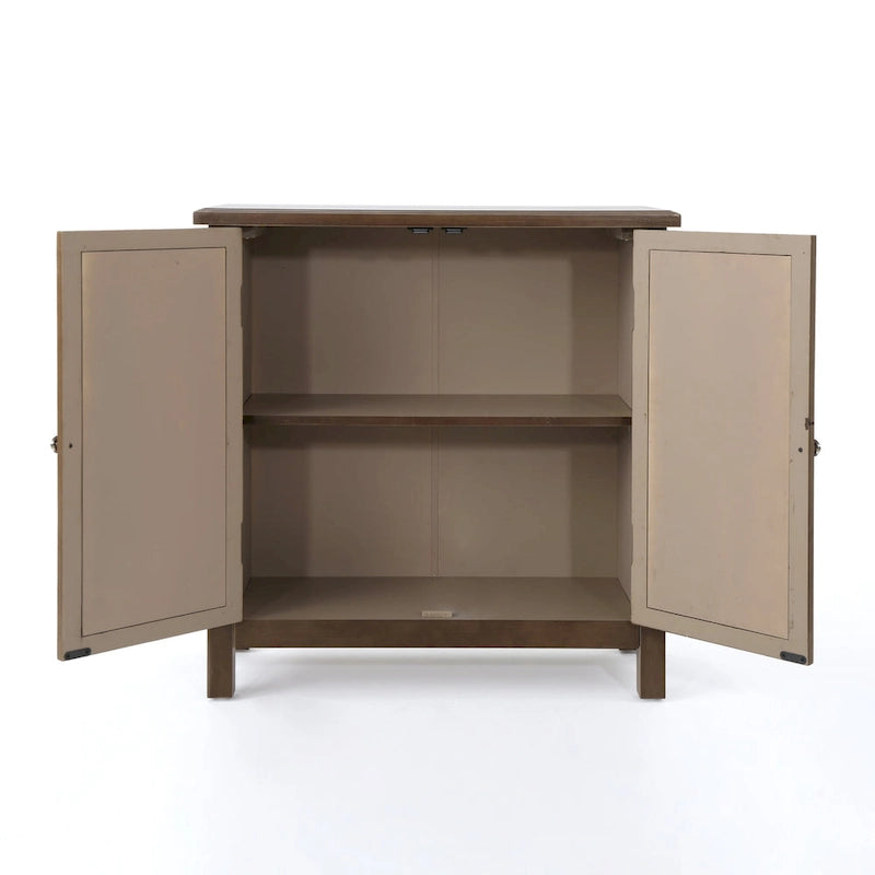 Meuble à double porte en bois de sapin Melora avec accents de miroir par Christopher Knight Home