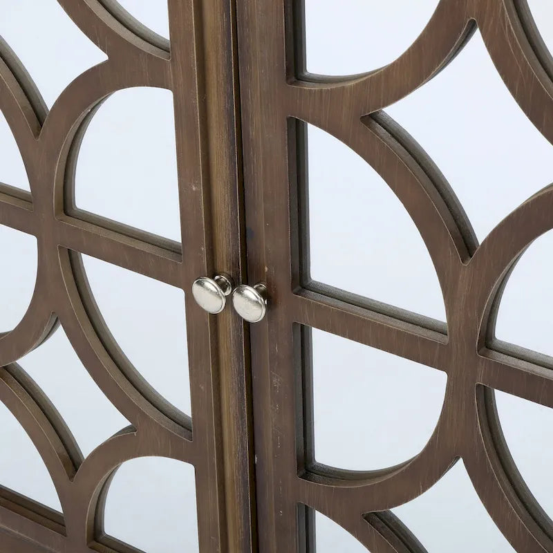 Meuble à double porte en bois de sapin Melora avec accents de miroir par Christopher Knight Home