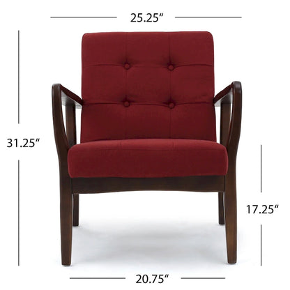 Fauteuil club en tissu Brayden style milieu du siècle par Christopher Knight Home