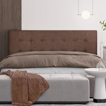 Tête de lit capitonnée Jessenia, hauteur réglable, format Queen, dossier rembourré en tissu haut de gamme