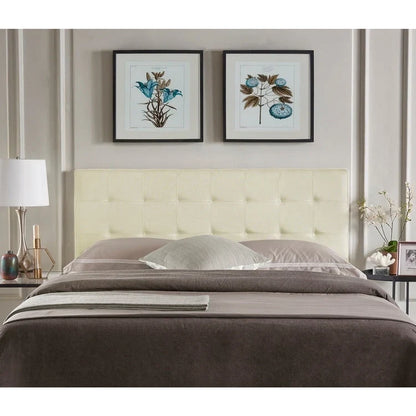 Tête de lit capitonnée Jessenia, hauteur réglable, format Queen, dossier rembourré en tissu haut de gamme