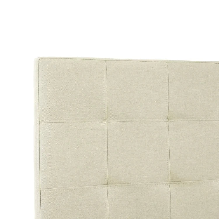 Tête de lit capitonnée Jessenia, hauteur réglable, format Queen, dossier rembourré en tissu haut de gamme