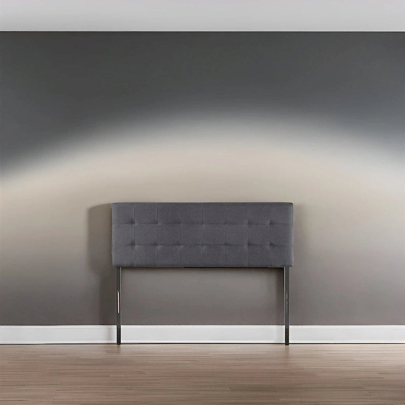 Tête de lit capitonnée Jessenia, hauteur réglable, format Queen, dossier rembourré en tissu haut de gamme