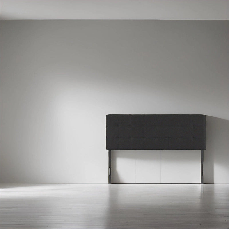 Tête de lit capitonnée Jessenia, hauteur réglable, format Queen, dossier rembourré en tissu haut de gamme