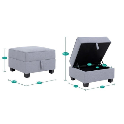 Collection de canapés d'angle modulaires convertibles modernes à monter soi-même - Modules pouf, central et accoudoirs en option