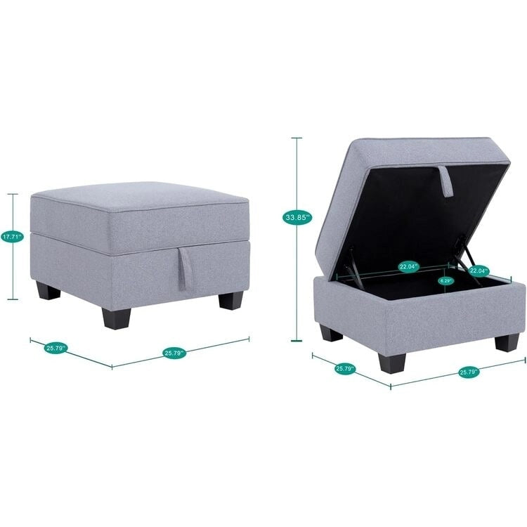 Collection de canapés d'angle modulaires convertibles modernes à monter soi-même - Modules pouf, central et accoudoirs en option