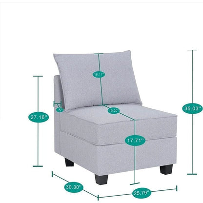 Collection de canapés d'angle modulaires convertibles modernes à monter soi-même - Modules pouf, central et accoudoirs en option