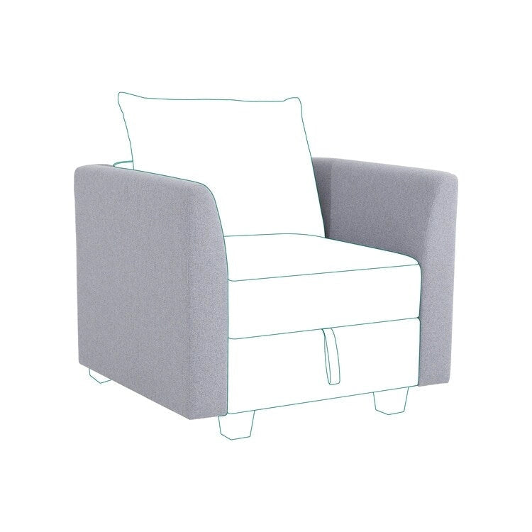 Collection de canapés d'angle modulaires convertibles modernes à monter soi-même - Modules pouf, central et accoudoirs en option