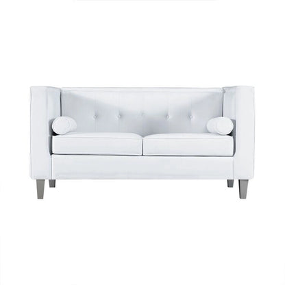 Canapé deux places Adelaide style moderne milieu du siècle - Fauteuil capitonné avec pieds en bois massif pour salon