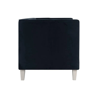 Canapé deux places Adelaide style moderne milieu du siècle - Fauteuil capitonné avec pieds en bois massif pour salon