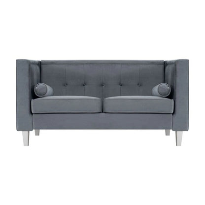 Canapé deux places Adelaide style moderne milieu du siècle - Fauteuil capitonné avec pieds en bois massif pour salon