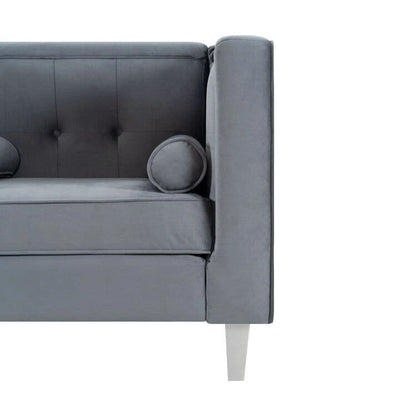 Canapé deux places Adelaide style moderne milieu du siècle - Fauteuil capitonné avec pieds en bois massif pour salon