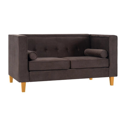 Canapé deux places Adelaide style moderne milieu du siècle - Fauteuil capitonné avec pieds en bois massif pour salon