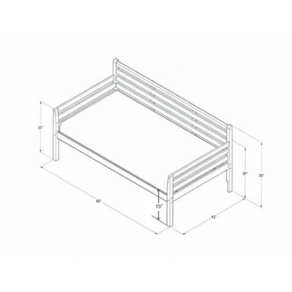 Lit de jour bohème Somette et lit escamotable avec matelas en lin aqua