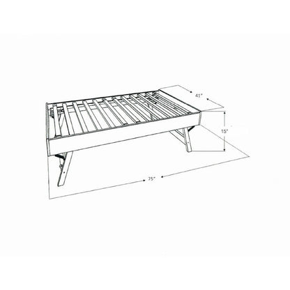 Lit de jour bohème Somette et lit escamotable avec matelas en lin aqua