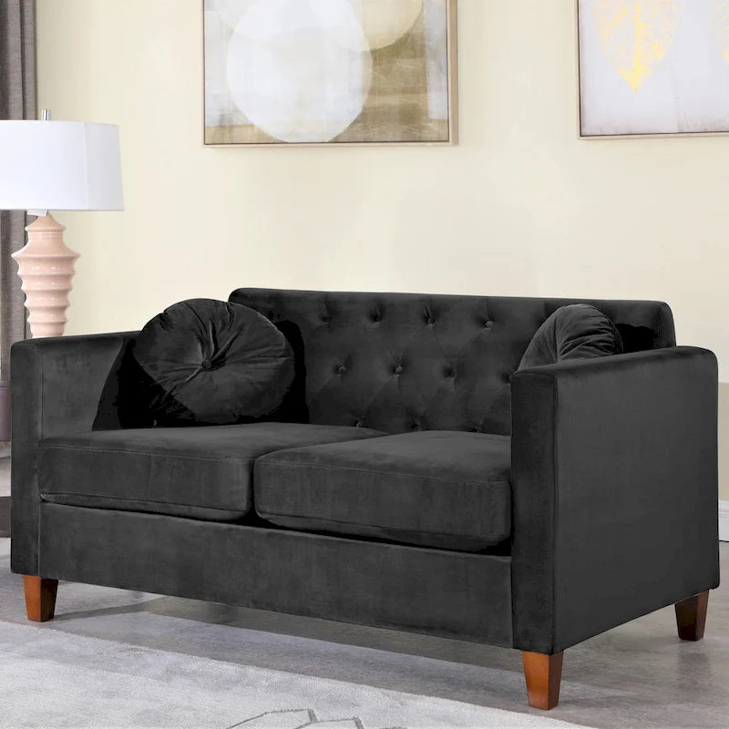Carson Carrington Salsater Velvet Classic Loveseat