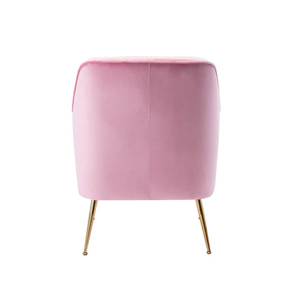 Fauteuil d'appoint rembourré en velours Adora de Porthos Home avec pieds chromés dorés