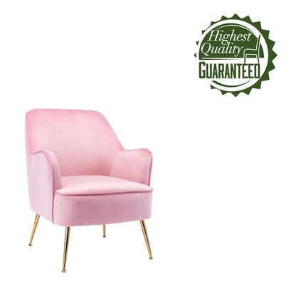 Fauteuil d'appoint rembourré en velours Adora de Porthos Home avec pieds chromés dorés