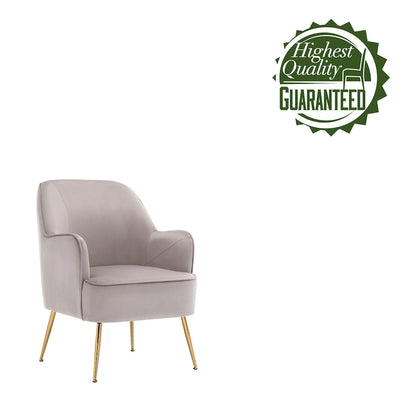 Fauteuil d'appoint rembourré en velours Adora de Porthos Home avec pieds chromés dorés