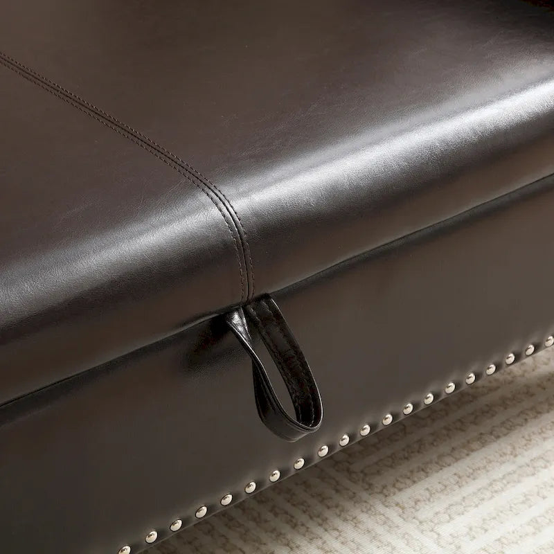 Pouf de rangement rectangulaire en velours Kata, canapé, tabouret, banc