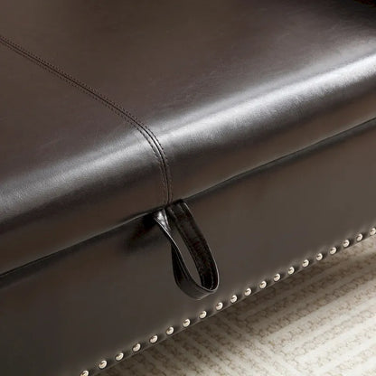 Pouf de rangement rectangulaire en velours Kata, canapé, tabouret, banc