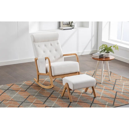 Fauteuil à bascule avec repose-pieds pour salon