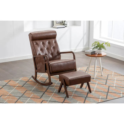 Fauteuil à bascule avec repose-pieds pour salon