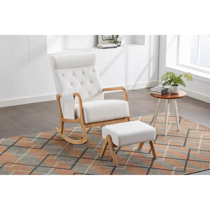 Rocking Armchair With Ottoman for Living Room