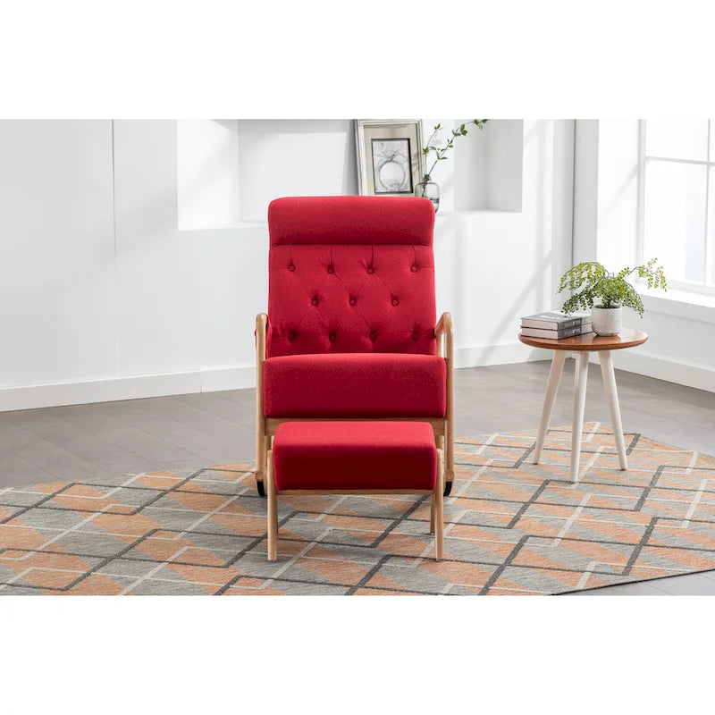 Fauteuil à bascule avec repose-pieds pour salon