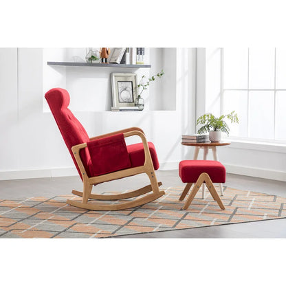 Fauteuil à bascule avec repose-pieds pour salon