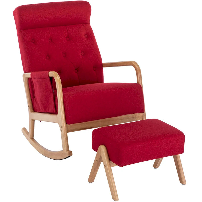 Fauteuil à bascule avec repose-pieds pour salon