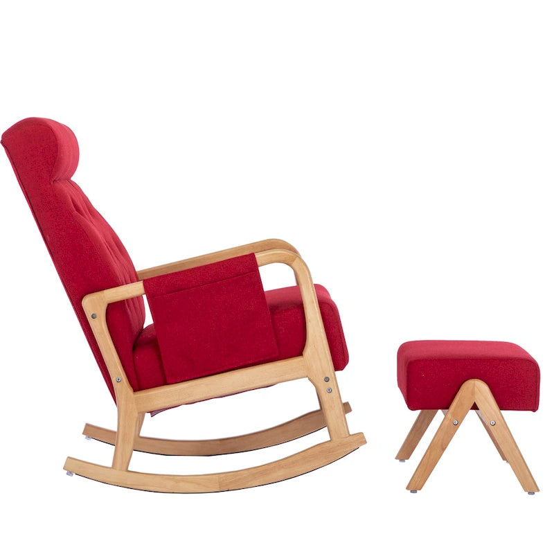 Fauteuil à bascule avec repose-pieds pour salon