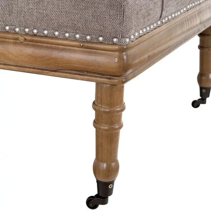 Pouf capitonné en losanges Grafton Home Woodland avec garniture cloutée et roulettes