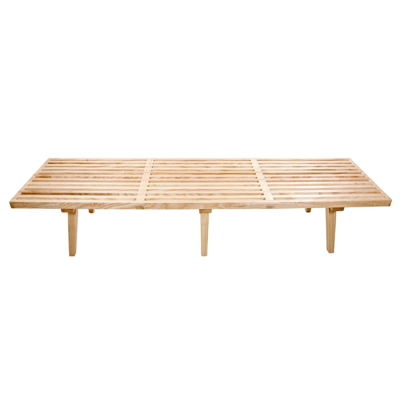 Banc d'entrée en bois massif, banc de coiffeuse plateforme en bois d'hévéa avec design à lattes pour le salon et la chambre à coucher