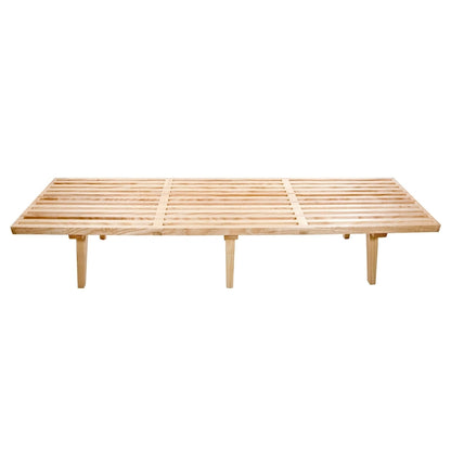 Banc d'entrée en bois massif, banc de coiffeuse plateforme en bois d'hévéa avec design à lattes pour le salon et la chambre à coucher
