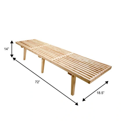 Banc d'entrée en bois massif, banc de coiffeuse plateforme en bois d'hévéa avec design à lattes pour le salon et la chambre à coucher