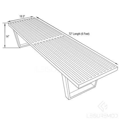 Banc d'entrée en bois massif, banc de coiffeuse plateforme en bois d'hévéa avec design à lattes pour le salon et la chambre à coucher