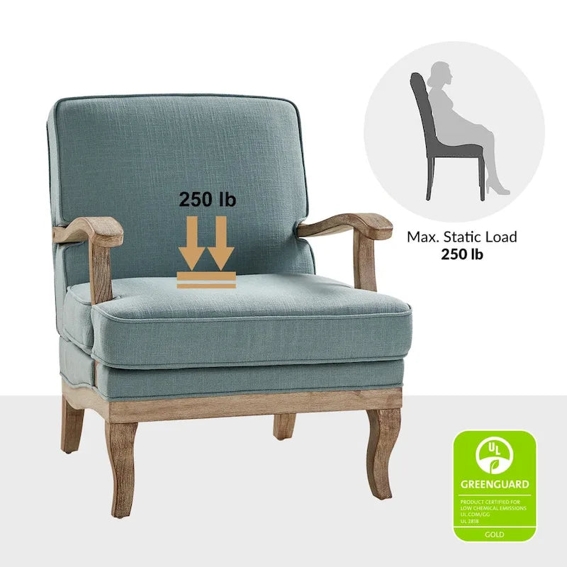 Ensemble de 2 fauteuils Rinaldo Farmhouse en polyester avec dossier confortable et coussin, par HULALA HOME