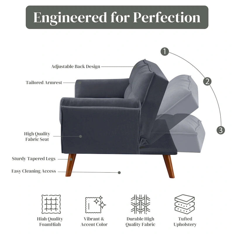 Canapé-lit pour salon, canapé-lit deux places, futons pour petits espaces, chambre, appartement, studio