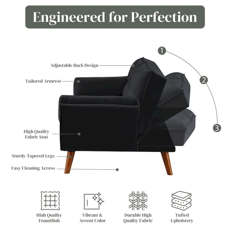 Canapé-lit pour salon, canapé-lit deux places, futons pour petits espaces, chambre, appartement, studio