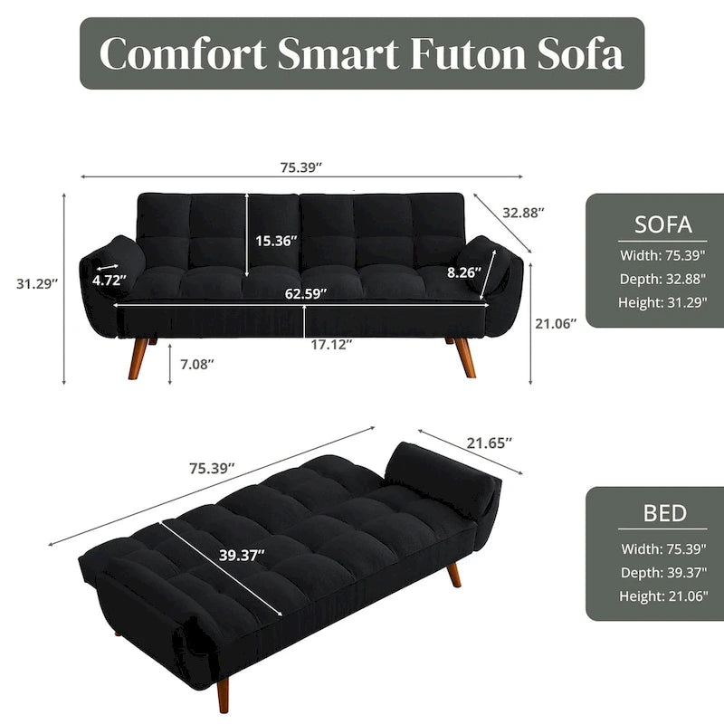 Canapé-lit pour salon, canapé-lit deux places, futons pour petits espaces, chambre, appartement, studio