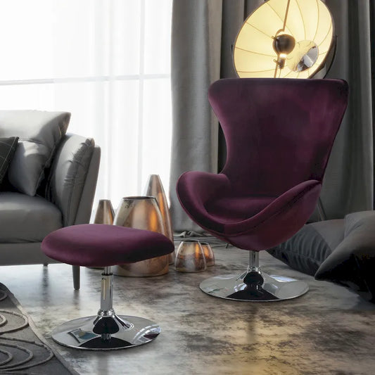 Cher Modern Fabric 2-piece Accent Chair and Ottoman Set by Furniture of America