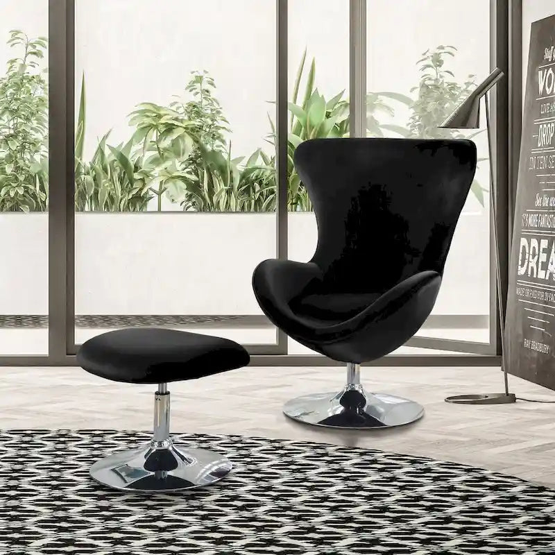 Ensemble fauteuil d'appoint et ottoman 2 pièces en tissu moderne Cher de Furniture of America