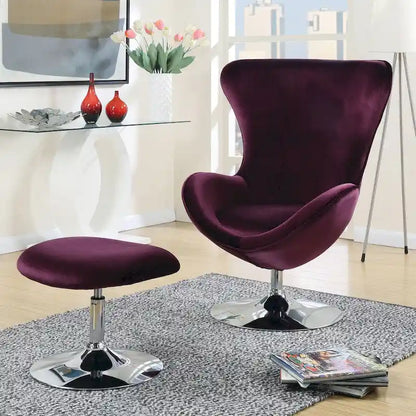 Ensemble fauteuil d'appoint et ottoman 2 pièces en tissu moderne Cher de Furniture of America